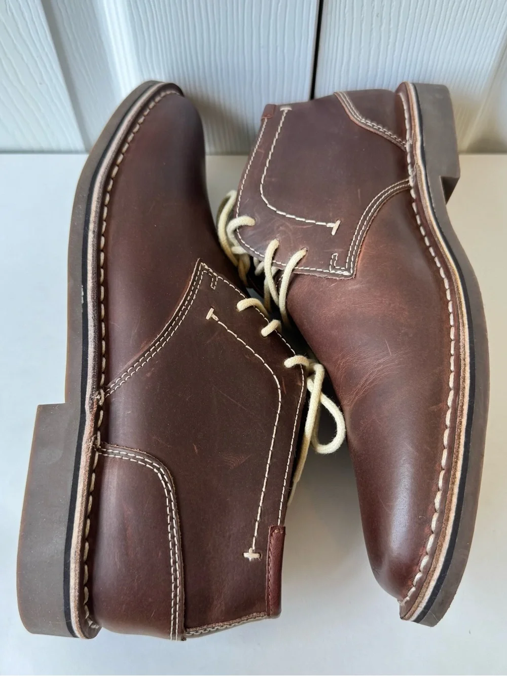 Reaction Kenneth Cole Brown Leather Chukka Boot Mens Size 9 Desert Wind Classic